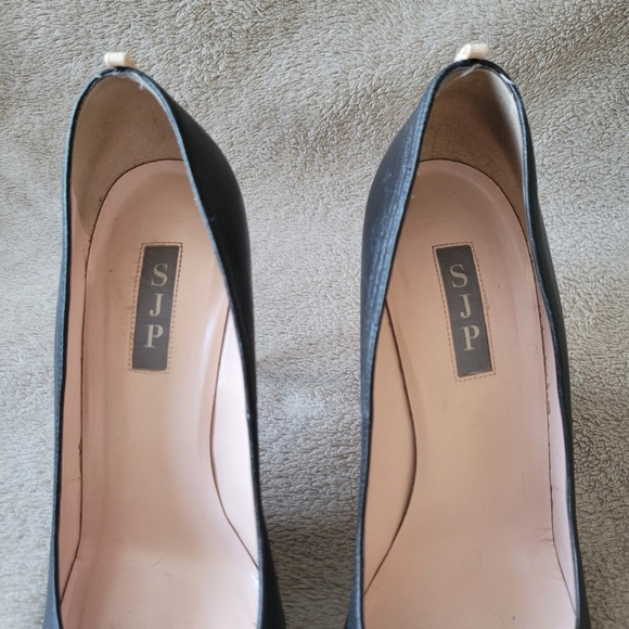 SJP by Sarah Jessica Parker black leather heels size 40 - Picture 10 of 16
